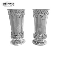 Pair of Edwardian Sterling Silver  Vases 1903